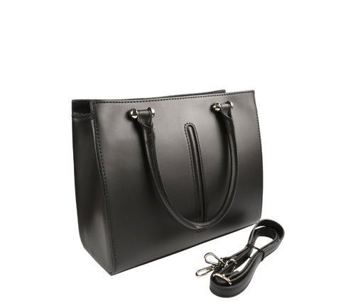 Poseta casual, dama, ADA SHOES, IOANA, negru, piele naturala